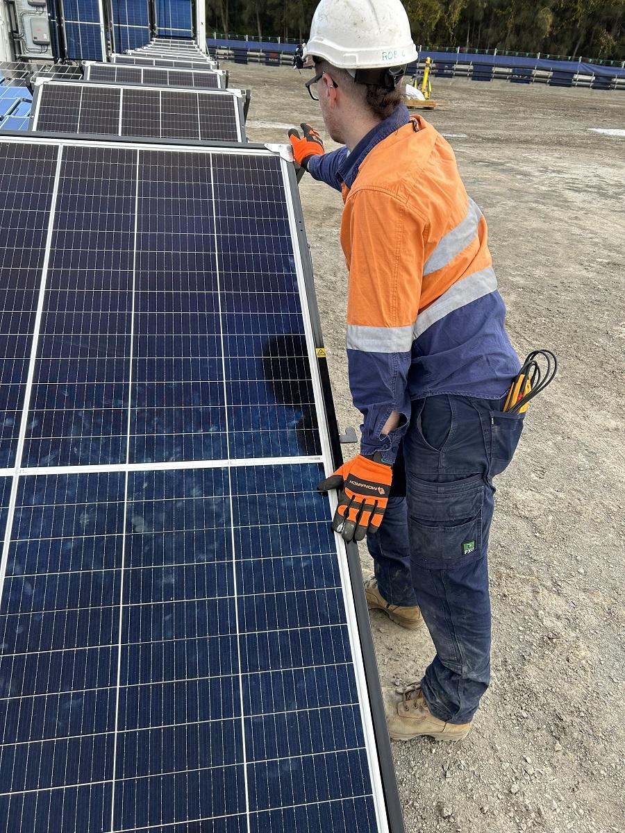 Image of people deploying Solarator Arrays