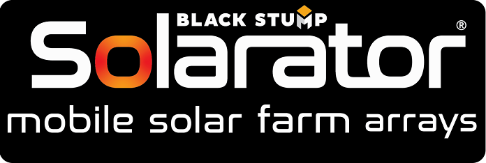 Logo of Solarator mobile solar farm 